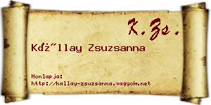 Kállay Zsuzsanna névjegykártya